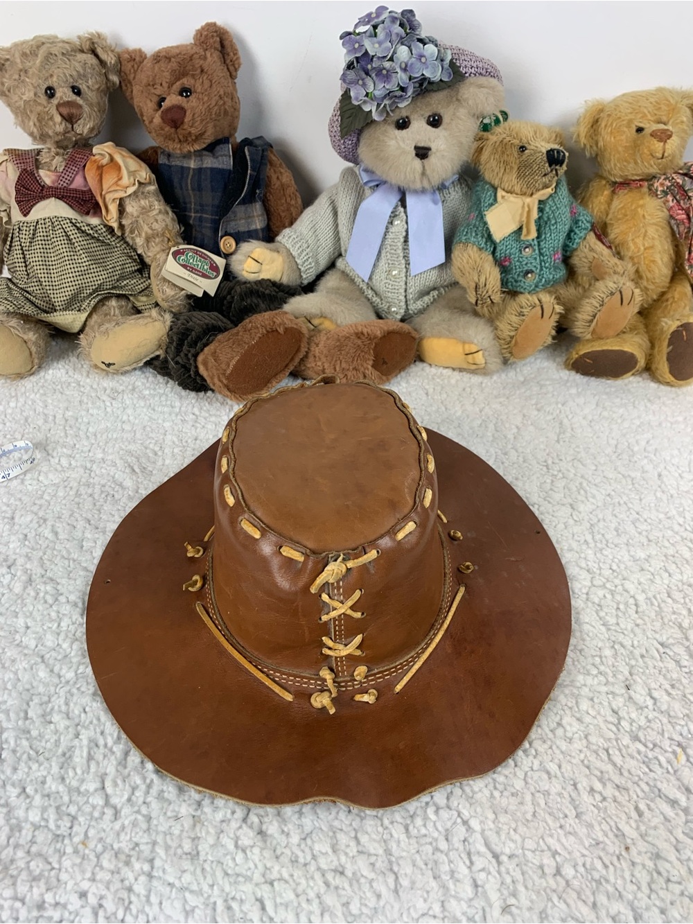Brown Leather Cowboy Hat
